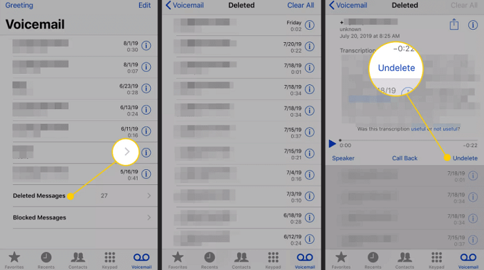 Undelete Voicemails On iPhone